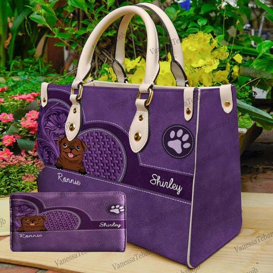 Personalized Dog Or Cat Leather Handbag