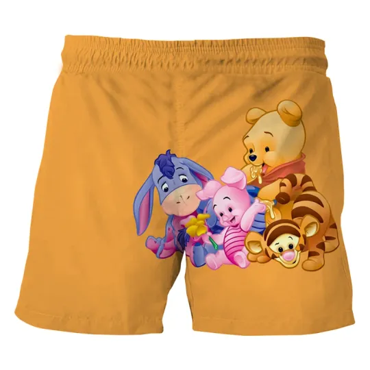 Disney Winnie the Pooh Beach Shorts Men Sports Shorts Casual Fashion Pants