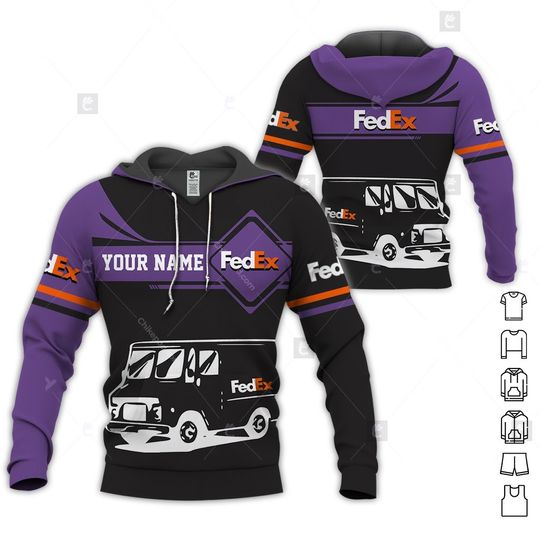 Personalized Name Fedex Purple Custom Full Print 3D Hoodie