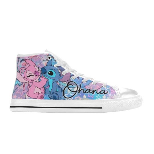 Stitch and Angel Custom High Top Shoes