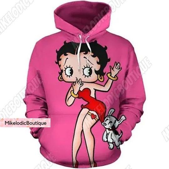 Betty Boop Hoodie, Betty Boop And Her Puppy Hoodie, Sexy Betty Boop Hoodie, Betty Boop 3D Hoodie