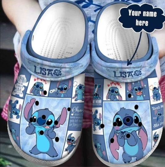 Stitch And Lilo Ohana Gift For Fan Classic Water Rubber Clogs Shoes