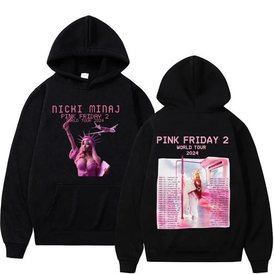 Queen of Rap Nicki Minaj Pink Friday 2 Tour 2024 Print Hoodie