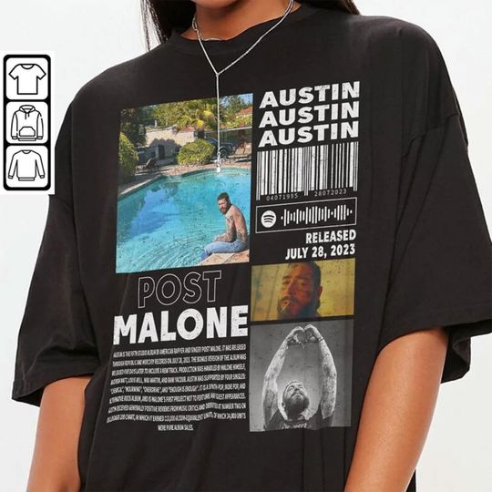 Post Malone Rap Music Merch Shirt, Austin Album Rap 90s Tee