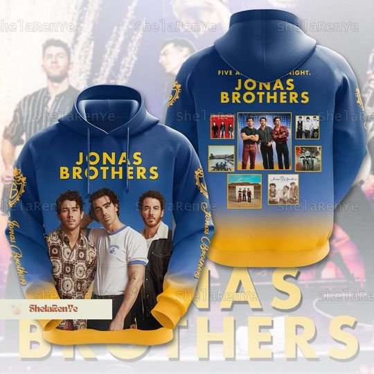 Jonas Brothers Hoodie, Five Album One Night Tour Shirt, Jonas Brothers Concert  Hoodie