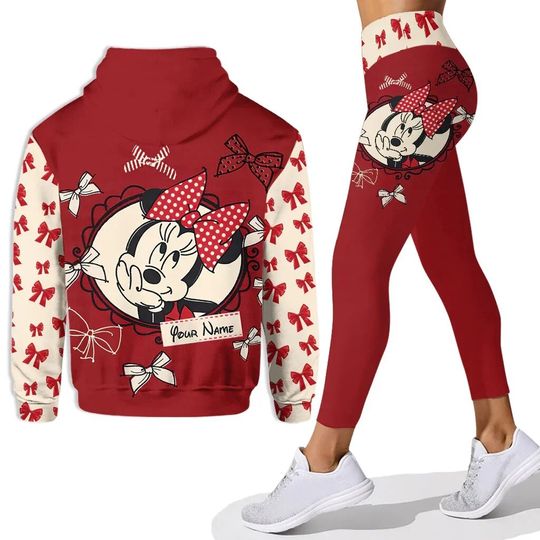 Disney Mickey Mouse Minnie 3D Hoodie Leggings Set, Disney Hoodie Leggings