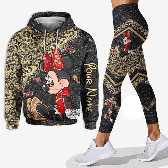 Customize Minnie 3D Hoodie Leggings Set, Disney Hoodie Leggings