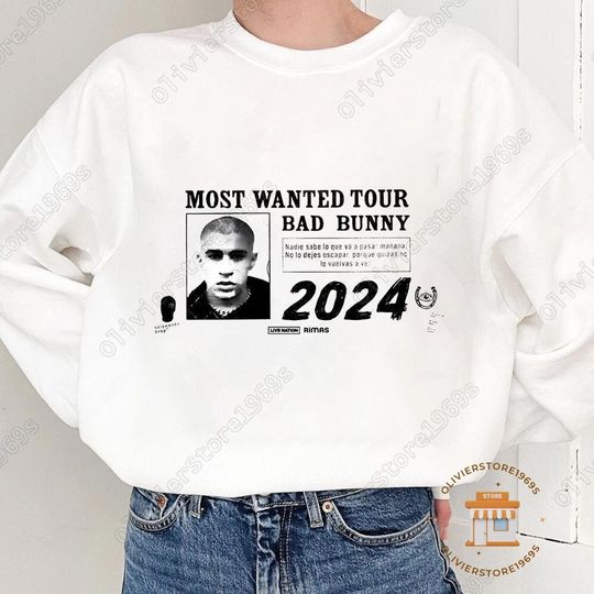 Bad Bunny Tour Shirt, Vintage Bad Bunny Shirt, Bad Bunny 2024 Sweatshirt