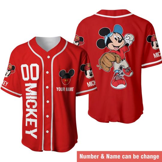 Custom Disney Mickey Mouse Baseball Jersey