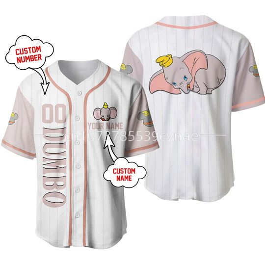 Disney Dumbo Baseball Jersey Dumbo Cute Casual Baseball Shirt