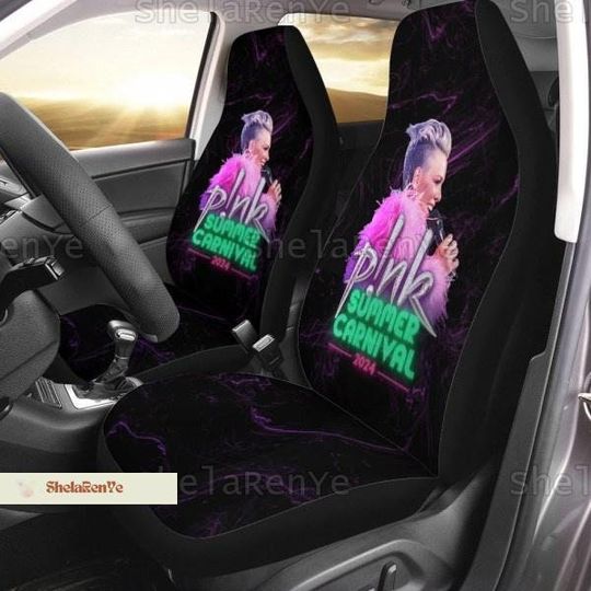 P!nk Pink Car Seat Cover, Pink Summer Carnival 2024 Car Seat Covers