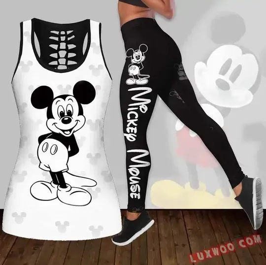 Mickey Mouse Disney Cutout Tank Top Leggings Set