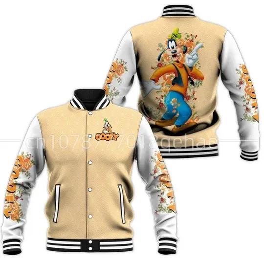 Disney Goofy  Baseball Jacket Men Women Hip Hop