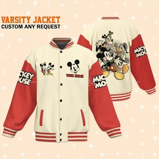 Baseball Jacket Harajuku Casual Disney Minnie Mouse