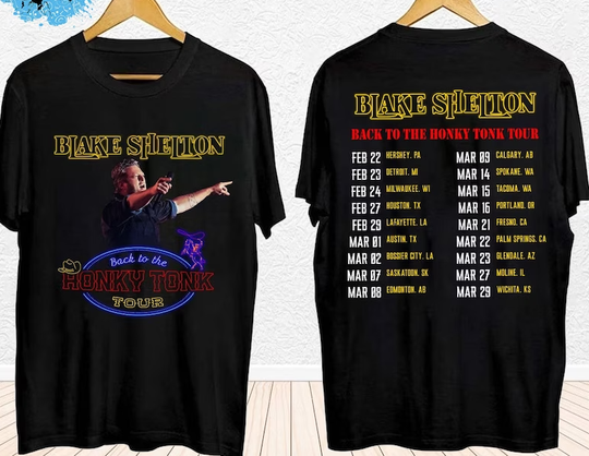 Blake Shelton Back To The Honky Tonk Tour Shirt