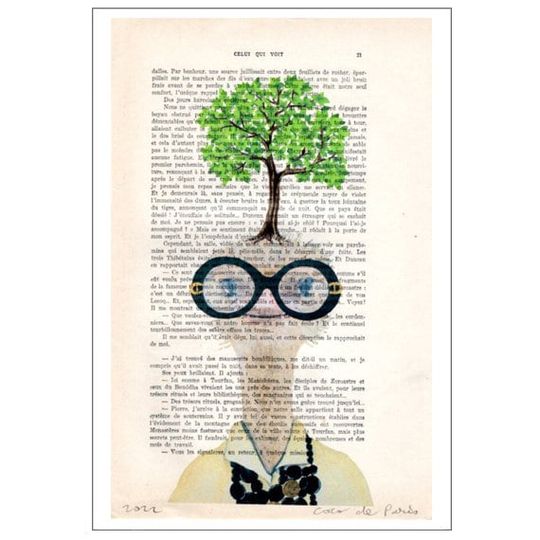 Iris Apfel ostrich with tree, save the planet, save the earth poster
