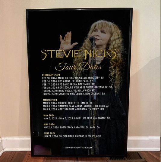Stevie Nicks 2024 Tour Poster, Music Poster