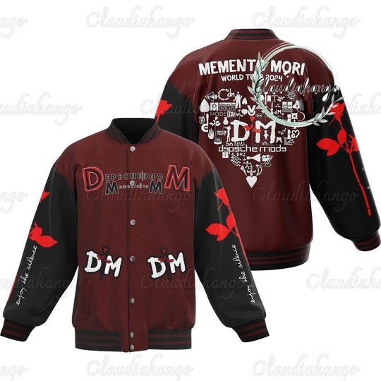 Depeche Mode Baseball Jacket, Memento Mori World Tour Baseball Jacket