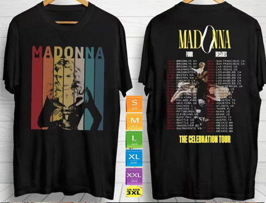 Madonna Four Decades Tour 2023 2024 T-Shirt, Madonna The Celebration Shirt
