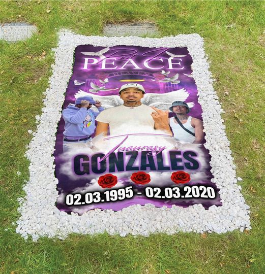 Personalize Custom Memorial Grave Blanket | Celebrating of life Grave Cover
