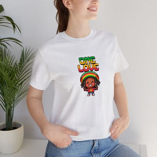 One Love Bob Marley Cute Graphic T-Shirt, Cute Reggae Shirt