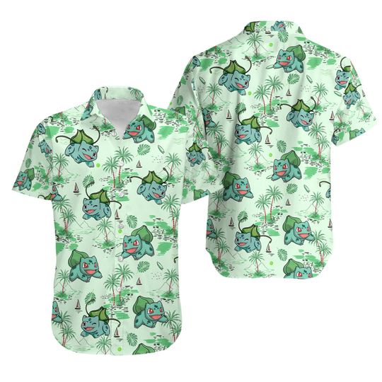 Bulbasaur Tropical Vibes Hawaiian Shirt | Bulbasaur Shirt | Bulbasaur Summer