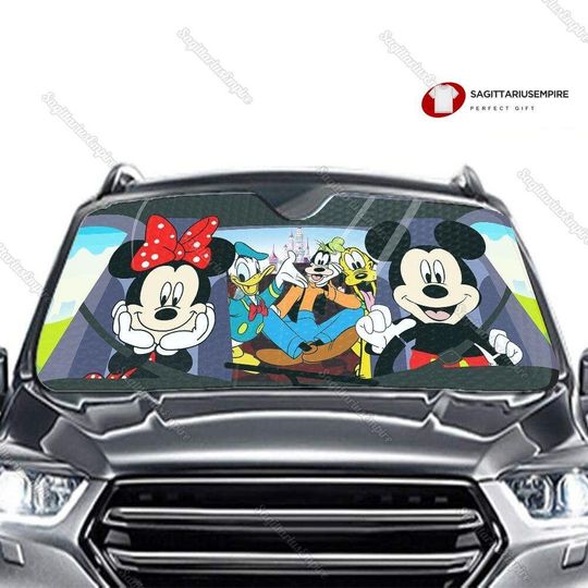 Mickey Minnie Donald Pluto Goofy Car Sunshade