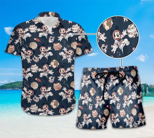 Mickey Astronaut Hawaiian Shirt And Shorts | Mickey Mouse Space Mountain Summer