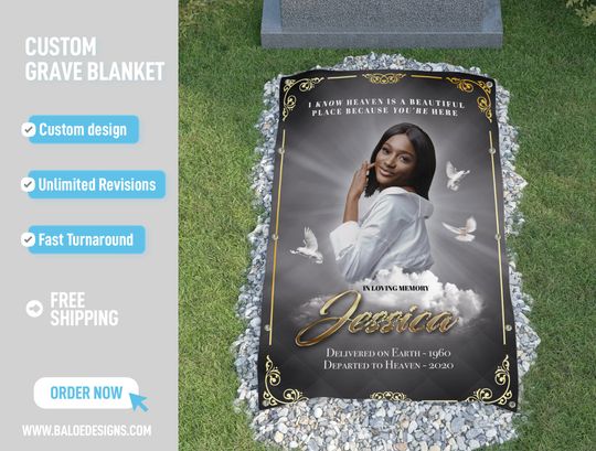 Custom Grave Blanket, Custom Memorial Grave Blanket, In Loving Memory Sign