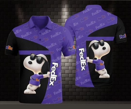 Snoopy FedEx Polo Shirt, FedEx Ground 3D Printed Polo Shirt