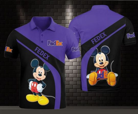 Disney Mickey Mouse FedEx Polo Shirt, FedEx Ground 3D Printed Polo Shirt