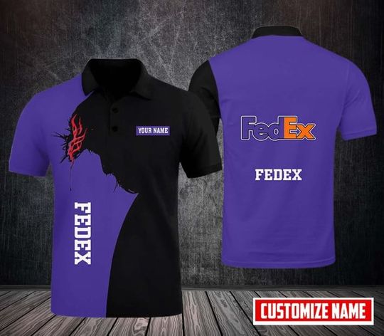 Personalized FedEx Polo Shirt, FedEx Ground 3D Printed Polo Shirt