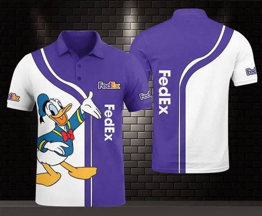 Disney Donald Duck FedEx Polo Shirt, FedEx Ground 3D Printed Polo Shirt