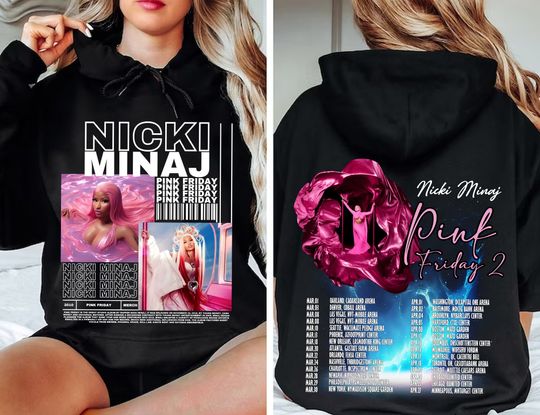 Pink Friday 2 Airbrush Nicki Minaj Shirt, Nicki Minaj Tour 2024 Hoodie