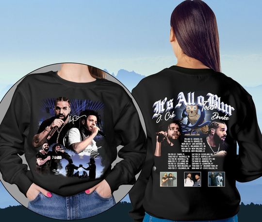 Drake J. Cole It's All a Blur Tour 2024 Shirt, Drake Rap Vintage Shirt