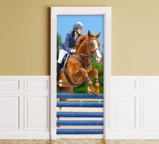 Door / Wall / Fridge Sticker - Horse Door Cover