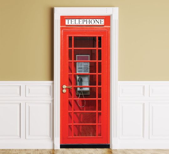 Door / Wall / Fridge Sticker - London Phone Door Cover