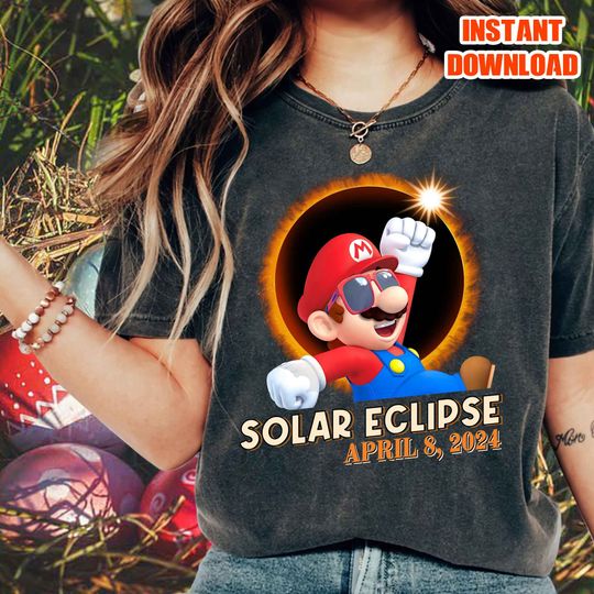 Mario Total Solar Eclipse Png, Super Mario T Shirt