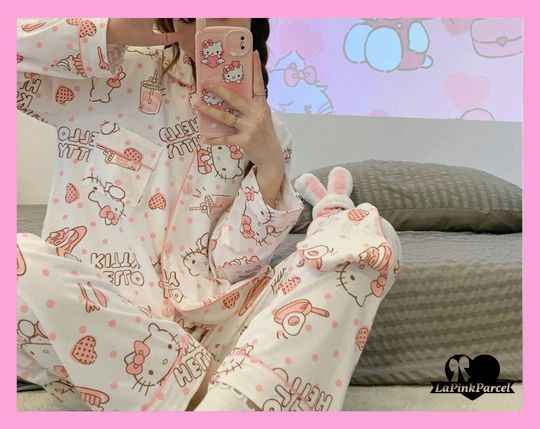 hello kitty pajamas - kawaii pajamas, sanrio gifts, cute pyjamas, gifts for her