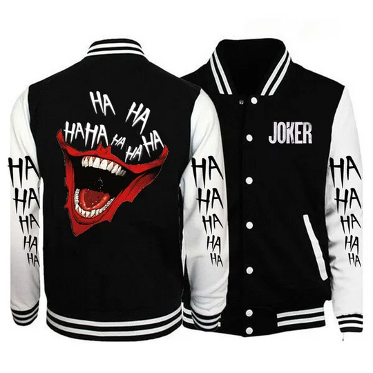 Joker Ha Ha Ha Horror Smile Baseball Jacket, Superhero Jacket