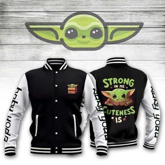 Star Wars Yoda Strong In Me Disney Baseball Jacket, Movie Jacket
