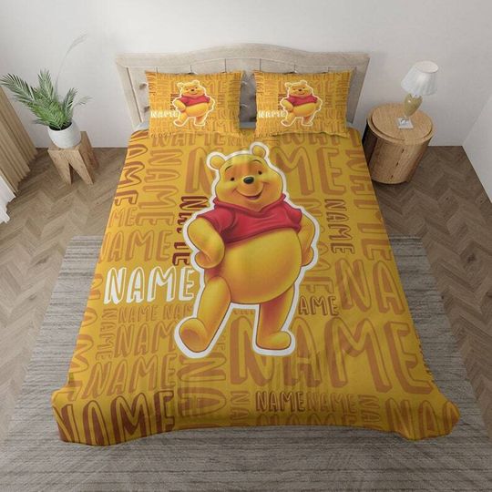 Personalized Winnie The Pooh Disney Bedding Set, Cartoon Bedding