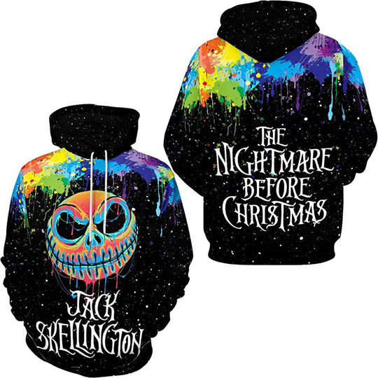 Colorful Jack Skellington The Nightmare Before Christmas Hoodie 3D Printed