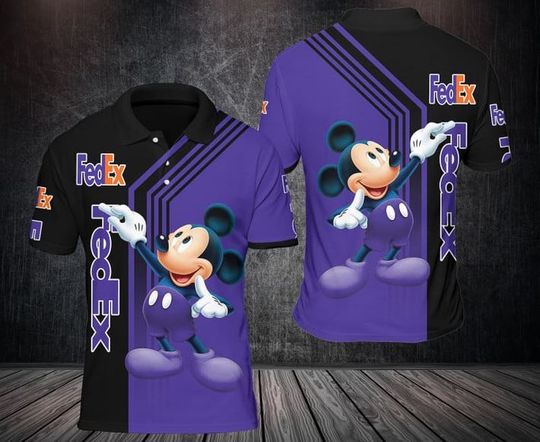 Disney Mickey Mouse FedEx Polo Shirt, FedEx Ground 3D Printed Polo Shirt