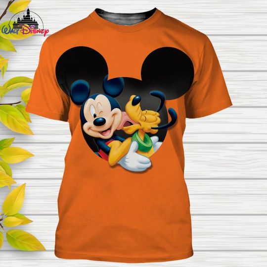 Mickey And Pluto Disney Shirt, Disney 3D Printed Shirt