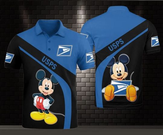 Disney Mickey Mouse Postal Service Polo Shirt, United SPS 3D Printed Polo Shirt