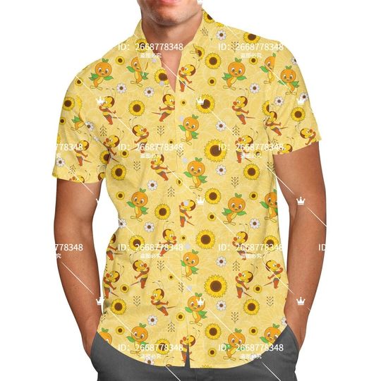 Spike The Bee and Orange Bird Hawaiian shirt Disney Epcot Shirt
