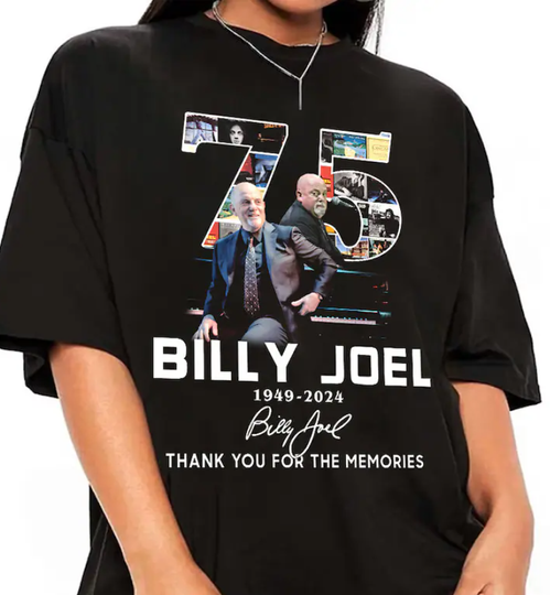 Billy Joel 75Th Anniversary 1949-2024 Shirt, Thank You Signature Shirt