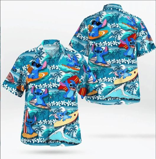 Stitch Hawaiian Shirts Vacation Shirts Men's Disney Hawaiian Shirts