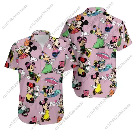 Disney Minnie and Mickey Hawaiian Shirt Disney Beach Shirts
